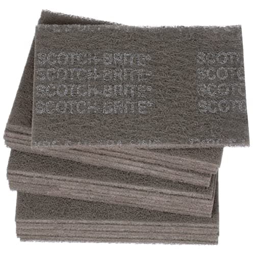 Image of Cubitron Scotch-Brite Ultra Fine Hand Pad, 6" x 9", 20 Pads per Box, Grey, Compatible with Metals, Woods, Plastics, Composites