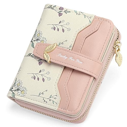 Image of GAEKEAO Purses for Women Small Ladies Purse Cute Leather Bifold Compact Womens Wallet RFID Blocking with Zipper Pocket ID Window