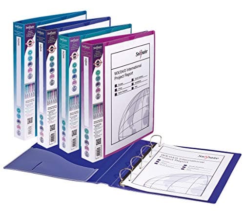 Image of Snopake A4 4 D-Ring 25 mm Executive Presentation RingBinder – Electra Assorted [Pack of 10] Ref: 13392