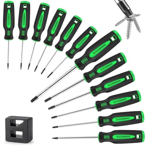 Image of GURADESIGN 13-Piece Magnetic Torx Screwdriver Set，T5 -T40 Star Screwdrivers Set