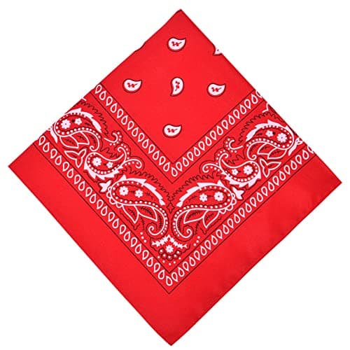 Image of Aomig Bandana Head Scarf for Men and Women, Stylish Cowboy Headband Handkerchief, Multi-purpose Hair Scarf Paisley Print Unisex Headwraps, Bib Party Face Covering Headwear for Motorcycling (Red)…