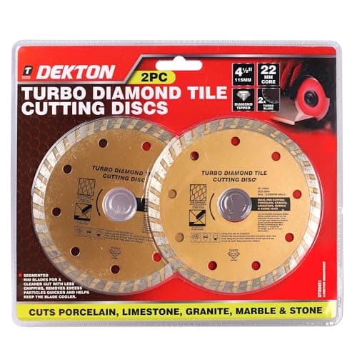 Image of Dekton 2 Piece 115MM Diamond Turbo Disc Set | Precision Cutting for Metal, Stone, & Ceramic | Versatile Disc Sizes | Ideal for DIY Projects & Professional Use | Durable and Long-Lasting Performance