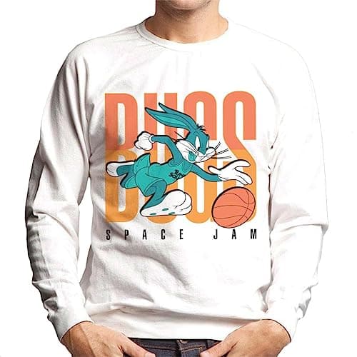 Image of All+Every Space Jam A New Legacy Bugs Bunny Tune Squad Men's Sweatshirt White