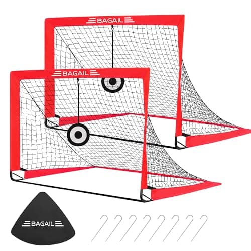 Image of Bagail Football Goal, Pop up Football Net with Target Goal, Ground Pegs and Portable Carry Bag, Easy to Assemble, Ideal for Garden Training and Recreational Matches