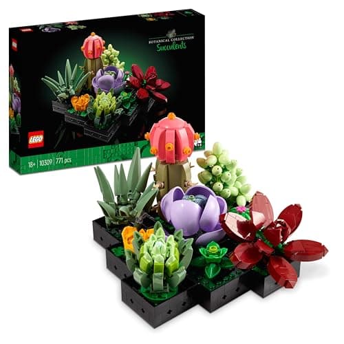 Image of LEGO Botanicals Succulents - Build 9 Small Artificial Plants - Home or Office Desk Décor Building Set For Adults - Housewarming Gifts for Women & Men - 10309