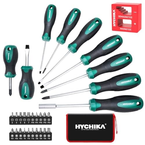 Image of HYCHIKA Screwdriver Set, 30 PCS Screw Driver Set, Magnetic Screwdriver Set Including Flat Head Screwdriver, Phillips Screwdriver, Perfect for DIY, Home, Office, Farm Maintenance