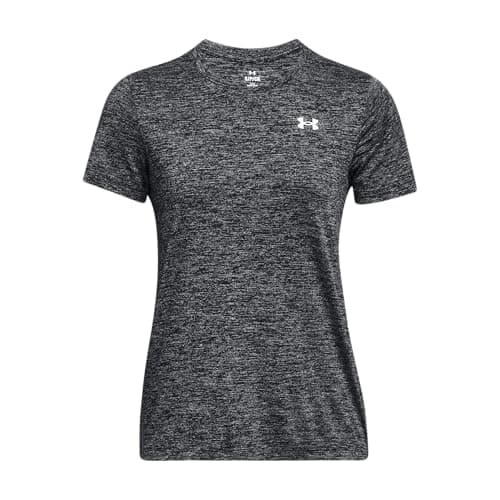Image of Under Armour Women's Tech Short Sleeve Crew Twist, Comfortable Women's T-Shirt with Fast-Drying Material, Breathable Sports T-Shirt for Women Black
