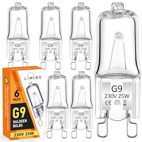 Image of Lumlog G9 Halogen Light Bulbs Warm White Dimmable 25W, 6 Pcs 230V G9 Halogen Light Bulbs, 300℃ High Temperature Resistant for Lighting Decor, No Flickering