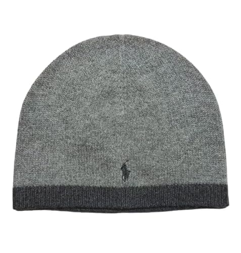 Image of POLO RALPH LAUREN Boys/Girls Wool Blend Cotton Beanie Hat Cap, Grey Heather, 4-7