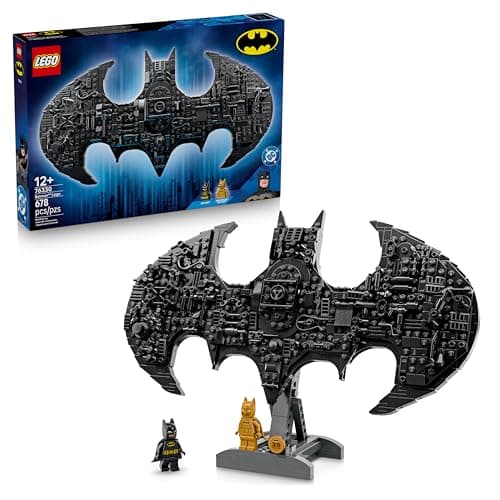Image of LEGO DC Batman Logo - Superhero Toy w/ 2 Collectible Minifigures - 3D DIY Wall Art or Room Decor - Gift Idea for 12+ Year Old Boys & Teenage Movie Fans - 76330