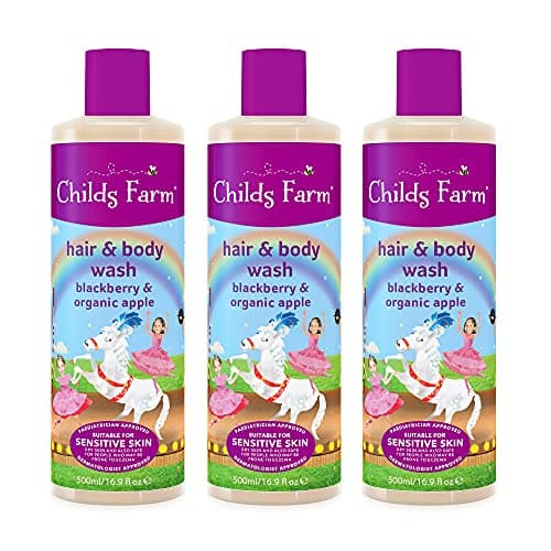 Image of Childs Farm Blackberry & Organic Apple Extract Hair and Body Wash 500ml x 3