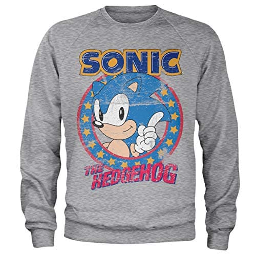 Image of Sonic The Hedgehog Officially Licensed Sweatshirt (Heather Grey), Large
