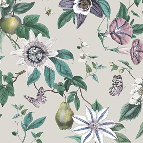 Image of Fine Decor Sierra Grey Floral Botanical Wallpaper Feature Statement Wall