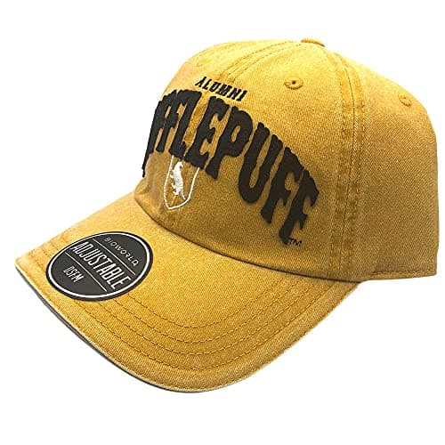 Image of Bioworld Harry Potter Hufflepuff Hogwarts Alumni Adjustable Baseball Cap - Official Merchandise - Great Gift for Teens or Adults Yellow