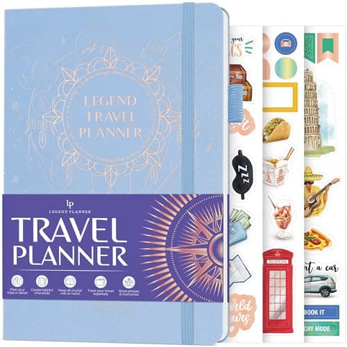 Image of Legend Travel Planner – Vacation Itinerary Organizer – Travelling Journal for Women, Men & Couples – Traveling Log (Periwinkle)
