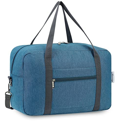 Image of for Ryanair Cabin Bags 40x30x20 Underseat Foldable Travel Duffel Bag Holdall Tote Carry on Hand Luggage Overnight for Women and Men 20L (Navy Blue (with Shoulder Strap))