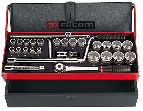 Image of FACOM - Socket Set - S.442EP - 2 Ratchets, 23 Sockets, 1 Crankshaft, 1 Extension, 1 Dial, 1 Box - Quality Tools - Long Lifespan - for Professionals and Individuals