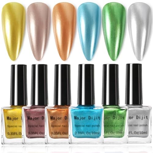 Image of DouborQ 6 Color Nail Polish Sets Metallic Nail Varnishes for French Pedicure Manicure Art Women Gift Sets (37-48)