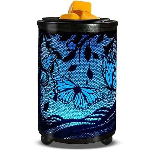 Image of Layove Wax Burner Electric Wax Melt Warmer PTC Heating Plate with 7 Colors LED Changing Light for Home Office Gifts & Decor(Butterfly)