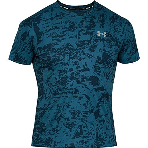 Image of Under Armour Men UA Speed Stride Printed Ss Short-sleeve Shirt - Petrol Blue/Academy/Reflective (437), Small