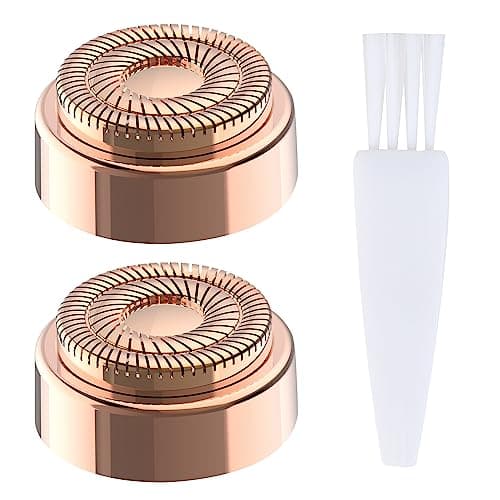 Image of Facial Hair Remover Replacement Heads - Compatible with Gen 2 Finishing Touch Flawless Facial Hair Removal Tool, Facial Hair Remover Replacement Heads for Women, 2 Count, Rose Gold