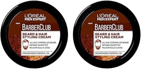 Image of L'Oreal Men Expert Barber Club Beard & Hair Styling Cream, 75ml (Pack of 2)