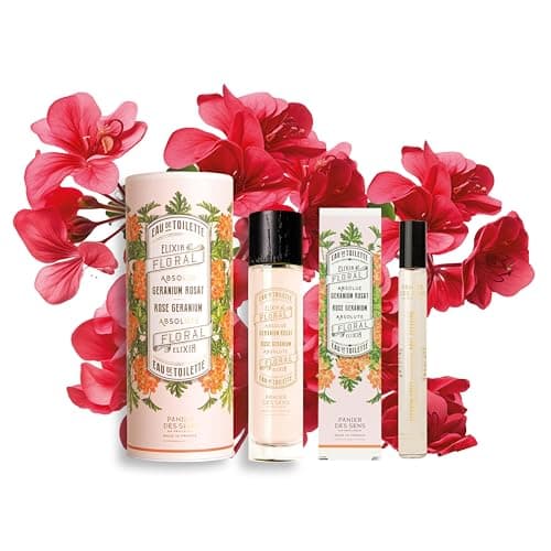 Image of Panier des Sens - Eau de Toilette - Orange Blossom Perfume for Women - Floral Fragrance - Long Lasting, Natural Perfume - Hair & Body - Vegan Friendly - 50mL (Geranium Set)