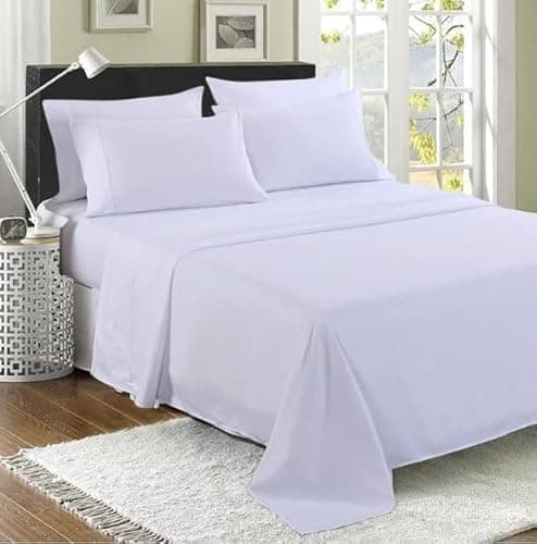 Image of Filo Magico 100% Egyptian Cotton Flat Sheet, 200 Thread Count Ultra-Soft Long Staple Bed Sheet, Luxury Hotel Quality Bedding Sheet, Shrinkage & Fade Resistant Top Sheet- Easy Care (Super King, White)