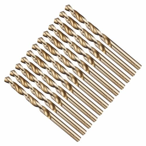 Image of CoCud 6mm Drill Bit, 15/64" Cutting Diameter, 4241 HSS Gold 118° Cutting Angle Versatile Jobber Bits - (Applications: for Drilling Plastic Wood Soft Thin Metal, 12-Pieces
