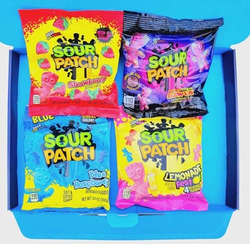 Image of SOUR PATCH American Candy Gift Box | VEGAN HALAL | LARGE Packs | Birthday Christmas | Weight = 500g | BY CANDYPLANET