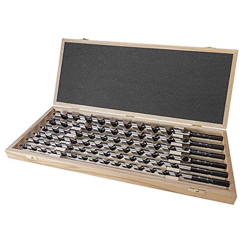 Image of Fisch 00840006K650 Lewis Auger Bit Set in Wooden Case, 0 V, Silver/Beige, Hex 650 mm, 6-Piece