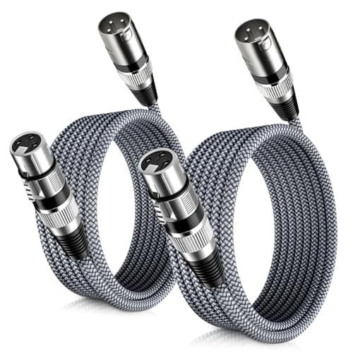 Image of Elebase XLR Microphone Cable 2M 2Pack,XLR Male to Female Mic Cord,3-pin Balanced Shielded Lead Wire,for Amplifier Mixer,Recording Studio,Speaker Systems,Foot,FT