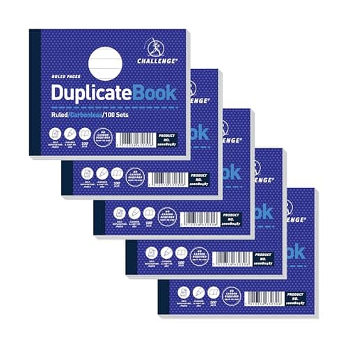 Image of Challenge Duplicate Book, Carbonless, 100 Pages, 5 pack (105 x 130 mm)
