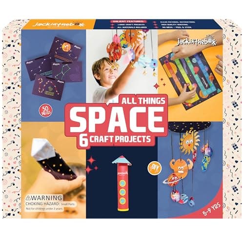 Image of Space Science Craft Kit Gift 6-in-1 | Arts Crafts Space Toy for Kids Ages 6-8 | Gifts for Boys and Girls Aged 6,7,8,9,10 Year Olds | Solar System Toys for Kids