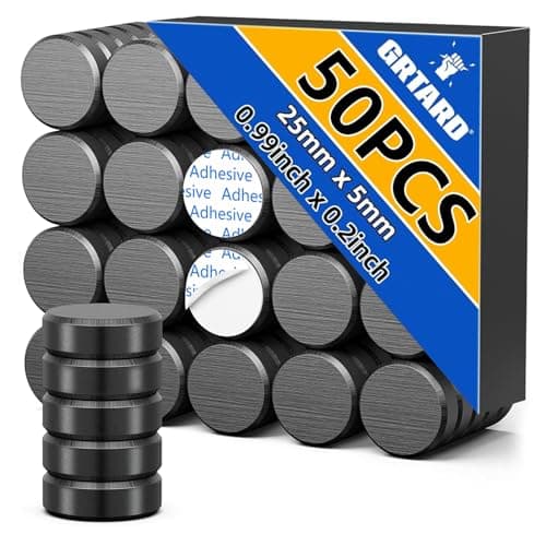Image of Grtard 50 Pack Ceramic Magnets for Crafts, Small Round Disc Crafts Magnets with Adhesive Backing, Flat Circle Ferrite Industrial Magnet for Craft, DIY, Science, Hobbies, Project, 0.99inch x 0.2inch