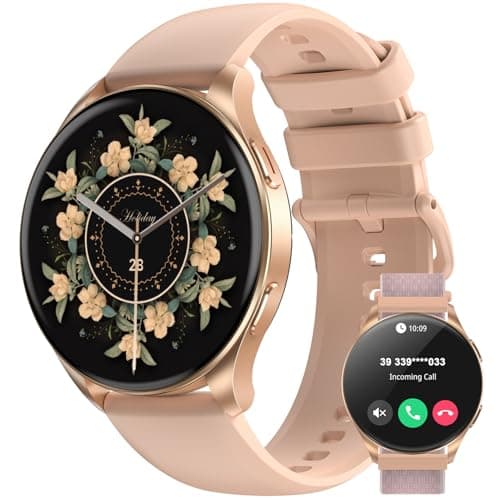 Image of Smart Watch for Women,Answer/Make Call, 1.43" AMOLED Always-on Display Smartwatch,IP68 Waterproof Fitness Watch with 100+ Sports/Heart Rate/Sleep Monitor/ SpO2,Large Batter/Fast Charging/2Straps