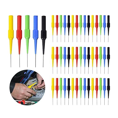 Image of 50 Pcs Test Back Probe Pin, 0.7mm Non-Destructive Insulation Wire Piercing Needle, Test Probe Pins, Wire Piercing Probe Insulation Back Probes for 4mm Banana Socket Plug, Car Tester