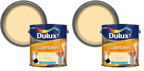 Image of Dulux 403201 Easycare Washable & Tough Matt Emulsion Paint For Walls And Ceilings - Vanilla Sundae 2.5L (Pack of 2)