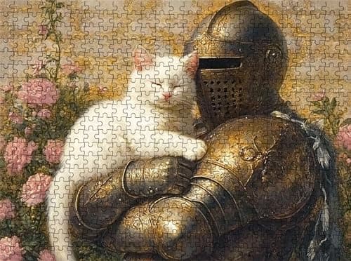 Image of Warrior Cat Puzzle - 5000 Piece Jigsaw Puzzles for Adults - The Back Features Printed Letter Guides - The Pieces fit Together Snugly - Wooden Puzzles for Adults - Gifts Family 61.6 X 41.5 Inch s7h-93