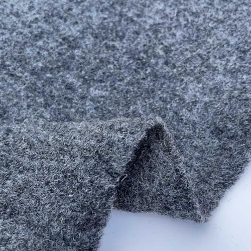 Image of 100% Boiled Wool Plain Coloured for Berets Scarf Coats Fabric Material | 380 GSM | 55" - 140 cm (Per Half Metre, Silver)