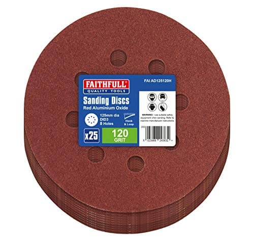 Image of Faithfull AD125120H Aluminium Oxide Disc DID3 Holed 125mm x 120g (Pack of 25)