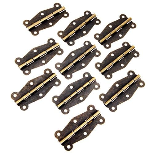 Image of Dophee 10PCS Brass Vintage Butterfly Hinge 51x24mm Antique Bronze Mini Hinges Retro Box Hinges for Home Furniture Toolbox Cabinet Drawer Door Hardware