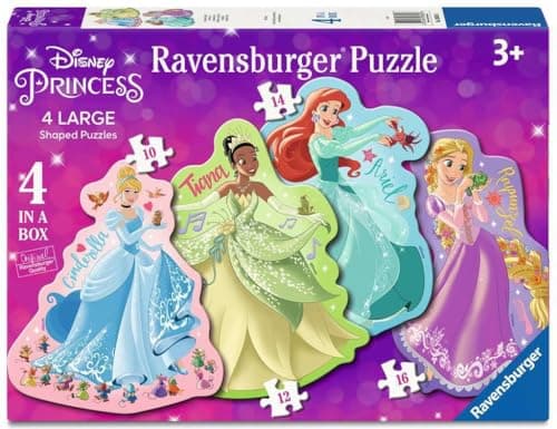 Image of Ravensburger Disney Princess - 4 Large Shaped Jigsaw Puzzles (10, 12, 14, 16 Piece) for Kids Age 3 Years Up - Educational Toys for Toddlers