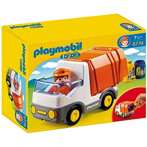 Image of Playmobil 6774 1.2.3 Recycling Truck with Sorting Function, Educational Toy, Fun Imaginative Role-Play, Playset Suitable for Children Ages 1.5+