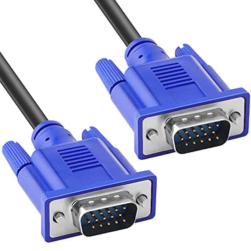 Image of SAISN VGA to VGA Male Cable, VGA Computer Monitor Cable HD15 Male to Male Cord for TV, Projectors, Displays, 2M