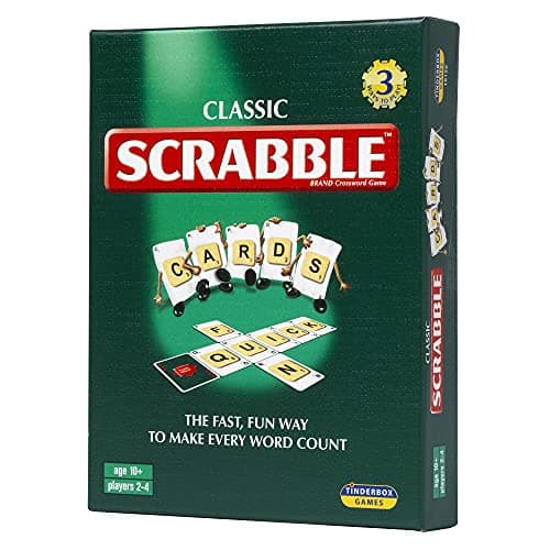 Image of Ideal Scrabble Cards: the fast, fun way to make every word count, with 3 ways to play! | Classic Games | For 2-4 Players | Ages 10+
