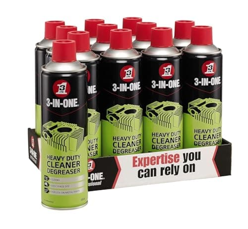 Image of 3-IN-ONE Professional Heavy Duty Cleaner Degreaser Spray 500ml, Citrus Foam Grease Remover that Cuts Through Oil, Dirt and Grime on Engines, Tools and Equipment (12x 500ml)