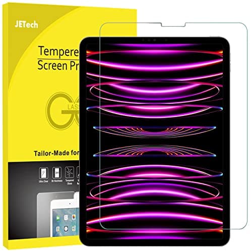 Image of JETech Screen Protector for iPad Pro 11-Inch (2022/2021/2020/2018 Model), iPad Air 5/4 2022/2020 10.9-Inch, Face ID Compatible, Tempered Glass Film