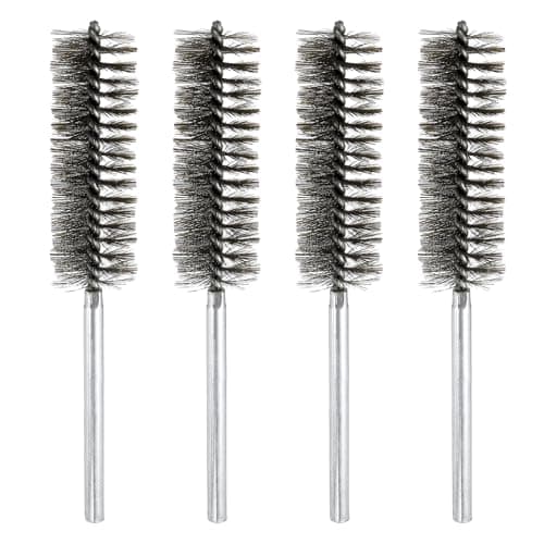 Image of sourcing map 4pcs Wire Bore Brush Set 8 Inch Length 1.3 Inch Shank Stainless Steel Bristles Cleaning Brush for Clean Car Part Tube Kitchen Garage