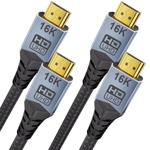 Image of CABLAPTOP hdmi cable 1.5m,[2-Pack] 8K 10K 16K HDMI Cable, 96Gbps Ultra High Speed HDMI2.2 Cable 16K@60Hz 8K@240Hz 4K@480Hz Cord, HDCP 2.3 & HDR10 eARC for Compatible with PS5/Roku TV/Gaming PC/Blu-ra